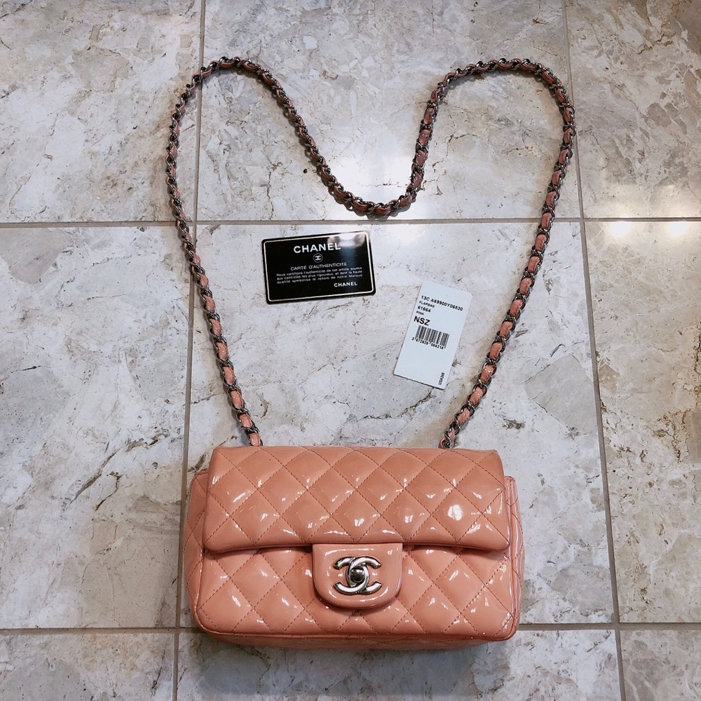 Chanel mini classic (patent) rectangular 13c